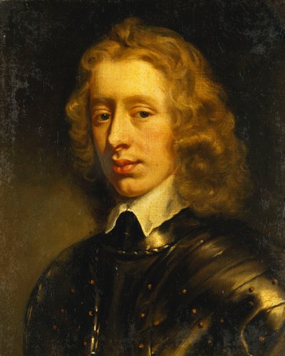 Porträtt av en ung gentleman, tros vara hertigen av Richmond, bystlängd, bärande rustning, ca 1650 av Peter Lely