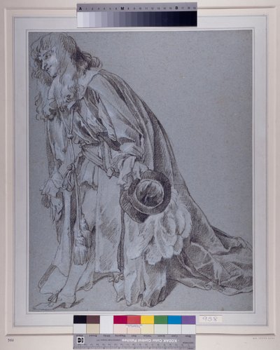 Reverent Figure (krita på papper) av Peter Lely