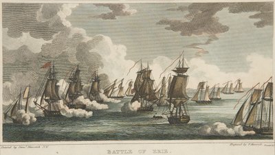 Battle of Erie, pub. 1816 av Peter Maverick