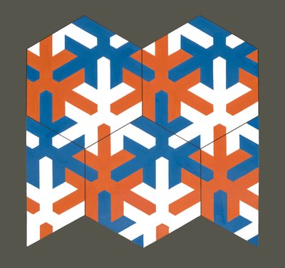 Hexagonal mall, 2007 (akryl på papper) av Peter McClure