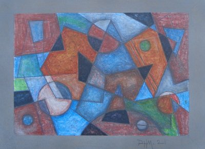 UPWARD THRUST, 2021 (AKRYL PÅ KARTONG) av Peter McClure