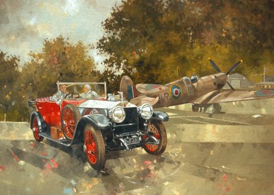 Ghost and Spitfire (olja på duk) av Peter Miller