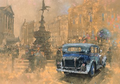Fantomen i Piccadilly (olja på duk) av Peter Miller