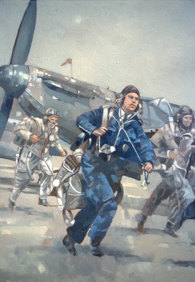 Scramble for the Skies (olja på duk) av Peter Miller