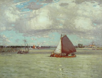 A Dutch River, ca 1904 (olja på duk) av Peter Moffat Lindner