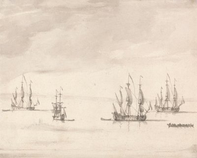 Men of War utanför Sheerness av Peter Monamy