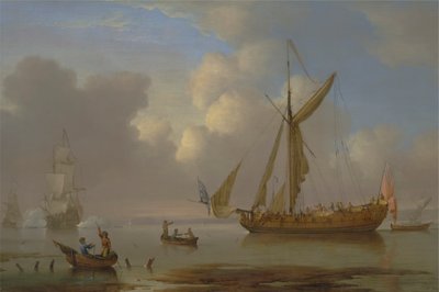 Royal Yacht becalmed vid ankare av Peter Monamy