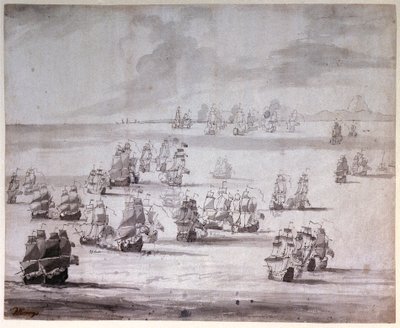 Slaget vid Cape Passaro av Peter Monamy