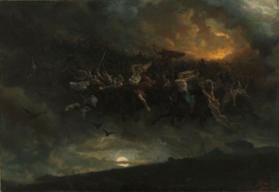 Den vilda jakten på Oden, 1872. av Peter Nicolai Arbo