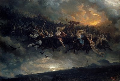Den vilda jakten på Odin, 1872. av Peter Nicolai Arbo