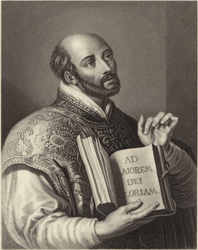 Ignatius av Loyola (gravyr) av Peter Paul (after) Rubens