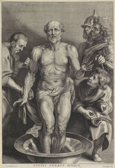 Senecas död, graverad av Alexander Voet II av Peter Paul (after) Rubens