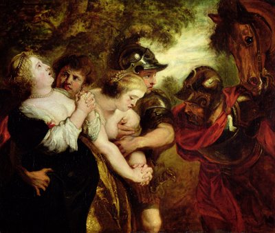 Våldtäkten av de sabinska kvinnorna av Peter Paul (after) Rubens