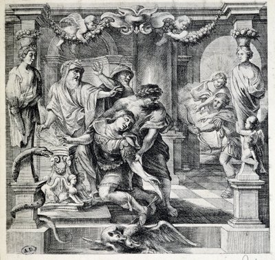 Achilles död, efter Pierre Paul (Pierre-Paul) Rubens (eller Peter Paul eller Petrus Paulus) (1577-1640), Flandern av Peter Paul (after) Rubens