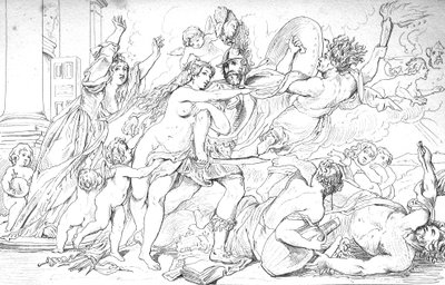 krigets raseri av Peter Paul (after) Rubens