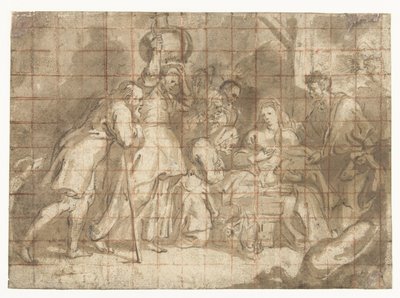 Tillbedjan av herdarna av Peter Paul Rubens (school of)
