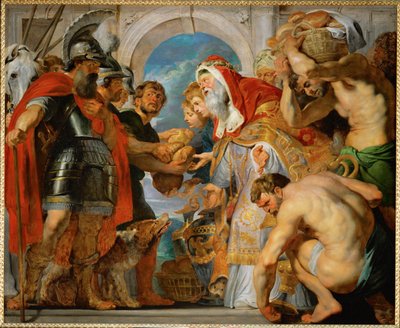 Abraham och Melkisedech (olja på duk) av Peter Paul Rubens