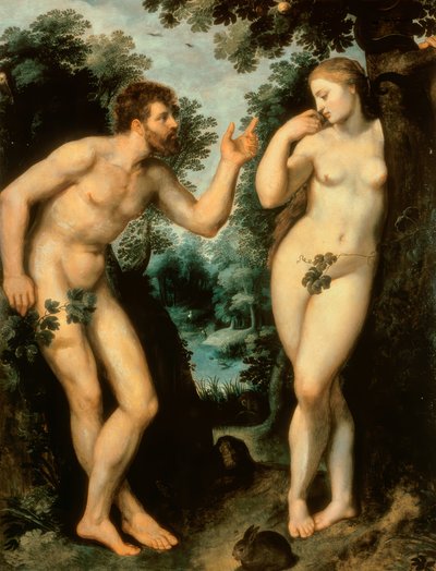 Adam och Eva under kunskapens träd av Peter Paul Rubens