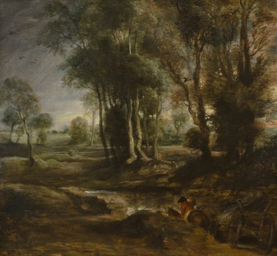 Kvällslandskap med bondevagn av Peter Paul Rubens