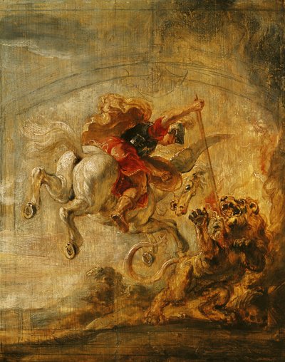 Bellerophon Rider Pegasus i strid mot Chimaera, 1635 av Peter Paul Rubens