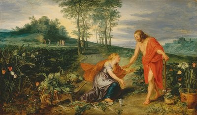 Kristus visar sig för Maria Magdalena på påskmorgonen (Noli me tangere). Omkring 1626 av Peter Paul Rubens