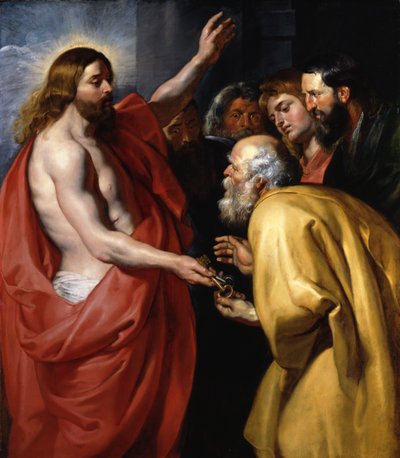 Kristus överlämnar himmelrikets nycklar till Sankt Petrus av Peter Paul Rubens