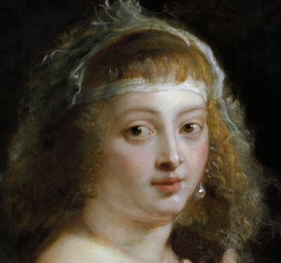 Detalj av Helene Fourment i en pälsrock av Peter Paul Rubens
