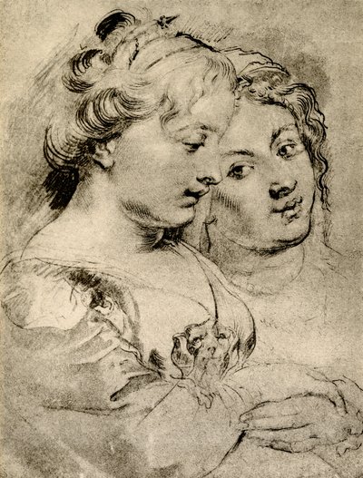 Detaljerad studie om två flickor av Peter Paul Rubens