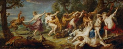 Diana och hennes nymfer upptäckta av satyrer, ca 1635 (målning på duk) av Peter Paul Rubens