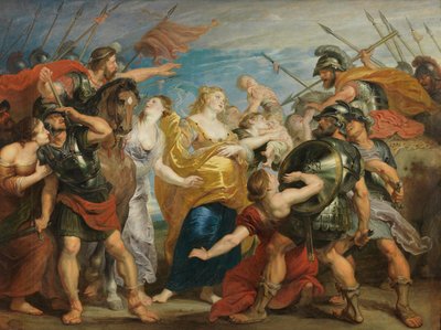 Försoningen mellan romarna och sabinerna av Peter Paul Rubens