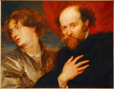 Idealiserat dubbelporträtt av van Dyck och Rubens av Peter Paul Rubens