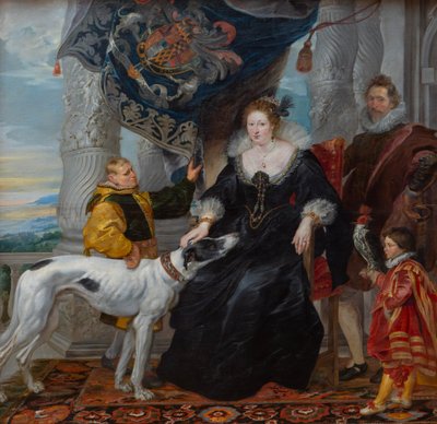 Dubbelporträtt av Alethea Talbot (1585-1654), grevinna av Arundel, och Sir Dudley Carleton (1573-1632), med två tjänare av Peter Paul Rubens
