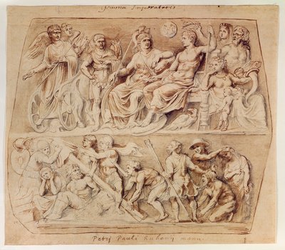 Ritning av Gemma Augustea (penna och bläck och penna på papper) av Peter Paul Rubens