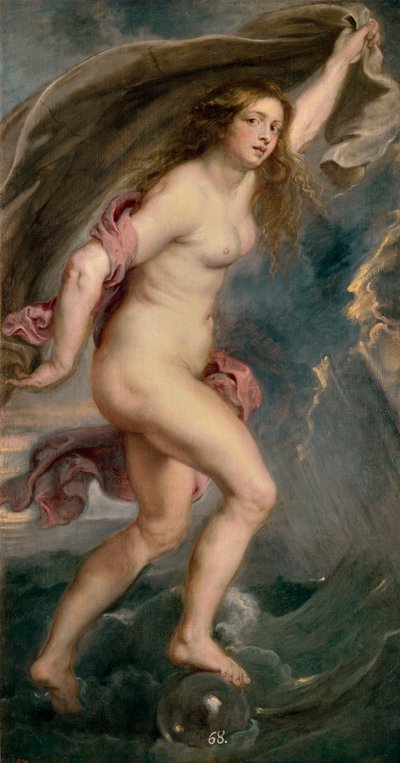 Fortune - Rubens, Pieter Paul (1577-1640) - 1636-1638 - Olja på duk - 182,3x101 - Museo del Prado, Madrid av Peter Paul Rubens