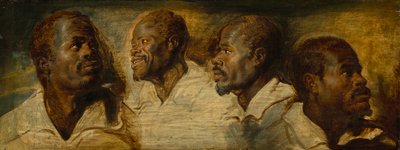 Fyra studier av ett manshuvud av Peter Paul Rubens