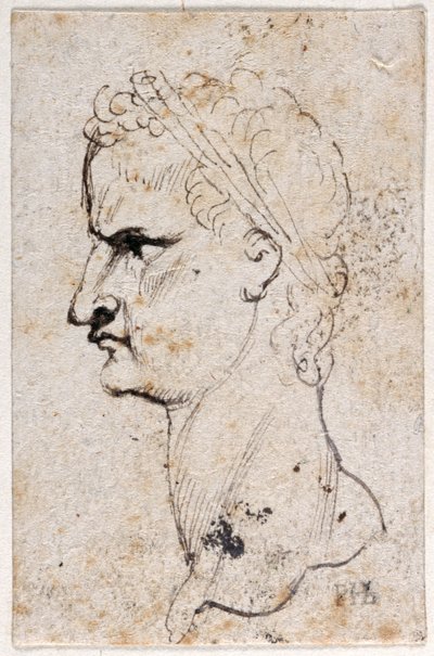 Gaius Caligula, från tio teckningar av åtta av de första tolv Caesarerna, efter Giovanni da Cavinos medaljer (penna och bläck på papper) av Peter Paul Rubens