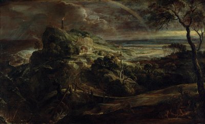 Tyska: Landschaft mit dem Schiffbruch des Paulus Landskap med skeppsbrottet Paulus av Peter Paul Rubens