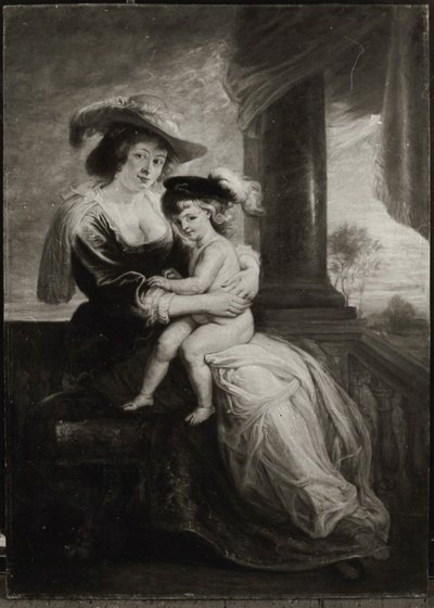 Hélène Fourment och hennes son Frans (kopia efter) av Peter Paul Rubens