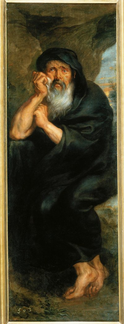 Heraklith, grekisk filosof (målning på duk) av Peter Paul Rubens