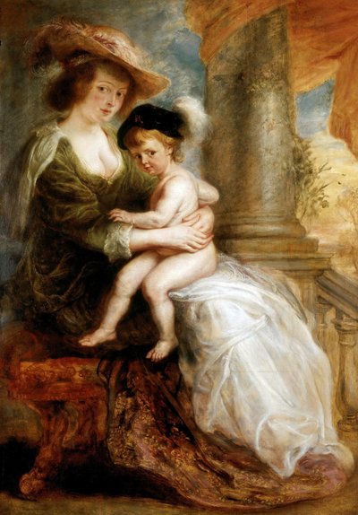 Hélène Fourment med sin son Francis, 1635. av Peter Paul Rubens