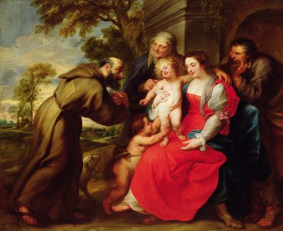 Helig familj med den helige Franciskus, ca 1625 av Peter Paul Rubens