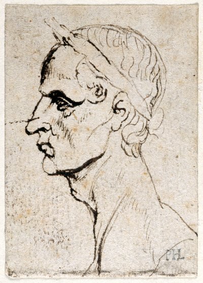 Julius Caesar, från tio teckningar av åtta av de första tolv Caesarerna, efter Giovanni da Cavinos medaljer (penna och bläck på papper) av Peter Paul Rubens