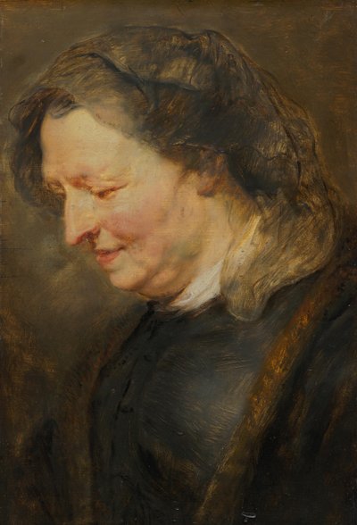 Huvudstudie av en gammal kvinna av Peter Paul Rubens
