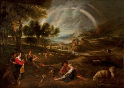 Landskap med regnbåge av Peter Paul Rubens