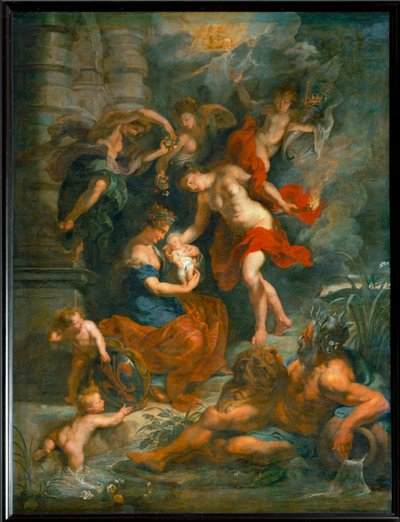Drottning Maria de Medicis födelse i Florens den 26 april 1573 ... av Peter Paul Rubens