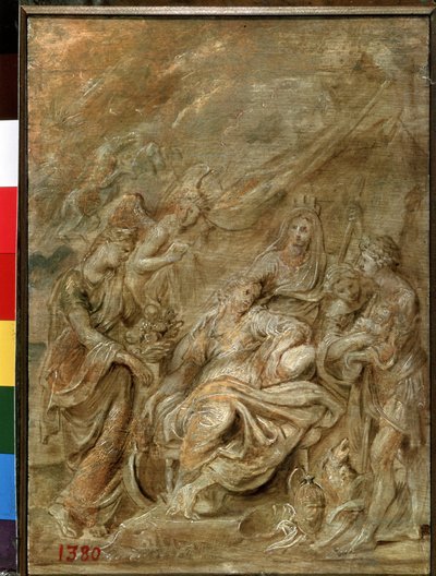Dauphin Ludvig XIII:s födelse (1601-1643) (Dauphin Ludvig XIII:s födelse). Målning av Peter Paul (Pierre-Paul) Rubens (eller Peter Paul eller Petrus Paulus) (1577-1640). Olja på trä, 33,6 x 24 cm av Peter Paul Rubens