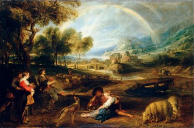 Landskap med en regnbåge, tidigt 1630-tal. av Peter Paul Rubens