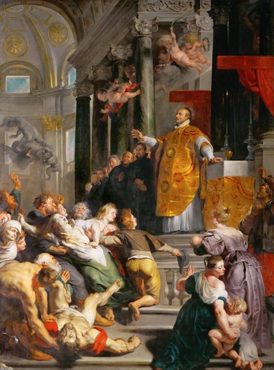 Les miracles de Saint Ignace de Loyola (1491-1553) - The Wonder of Saint Ignatius of Loyola - Pieter Paul Rubens (1577-1640). Olja på duk, ca. 1617-1618. Mått: 535x395 cm. Konsthistoriska museet, Vienne av Peter Paul Rubens