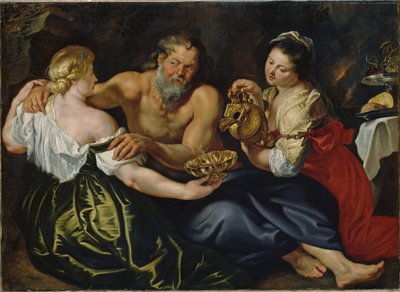 Lot och hans döttrar i en klippgrotta av Peter Paul Rubens
