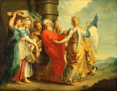 Lot lämnar Sodom med sina döttrar av Peter Paul Rubens